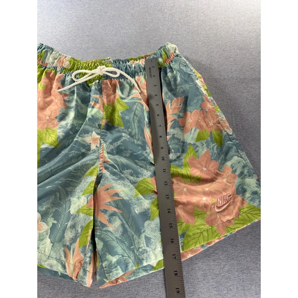Nike Sportswear Mens Tropical Floral Swim Shorts Blue Pink HV4610-353 Size M